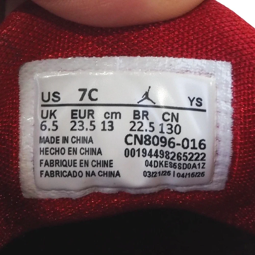 Jordan Max Aura 2 TD Toddler 7C Black Gym Red White CN8096-006‎ Sneakers